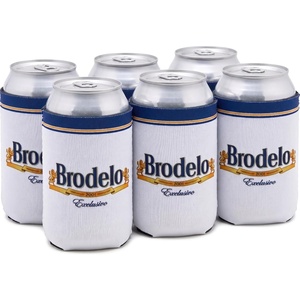 image:imageIndividual 12 Oz Beer Can Cooler  Game Day  GreenWhite6 Pack  Brodelo  White