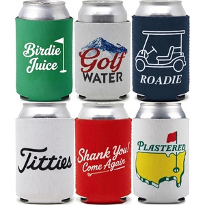 image:imageIndividual 12 Oz Beer Can Cooler  Game Day  GreenWhite6 Pack  Golf Bundle