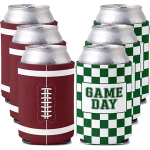 image:imageIndividual 12 Oz Beer Can Cooler  Game Day  GreenWhite6 Pk  3 Game Day WhiteGreen  3 Football