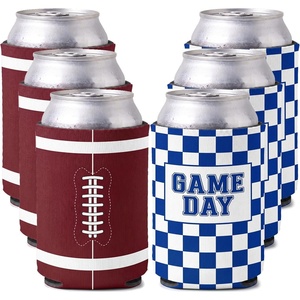 image:imageIndividual 12 Oz Beer Can Cooler  Game Day  GreenWhite6 Pk  3 Game Day WhiteRoyal Blue  3 Football