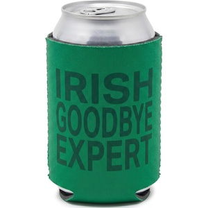 image:imageIndividual 12 Oz Beer Can Cooler  Game Day  GreenWhiteIrish Goodbye Expert  Green