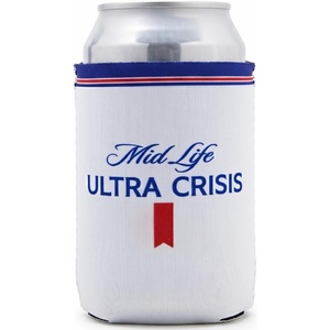 image:imageIndividual 12 Oz Beer Can Cooler  Game Day  GreenWhiteMid Life Ultra Crisis  White