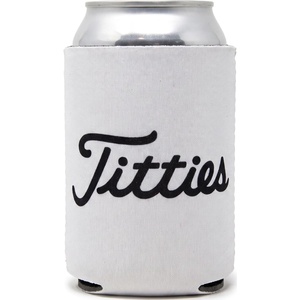 image:imageIndividual 12 Oz Beer Can Cooler  Game Day  GreenWhiteTitties  White