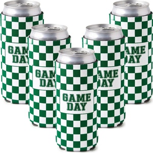 image:imageSlim Can Cooler  5 Pk  Game Day WhiteGreen5 Pk  Game Day WhiteGreen