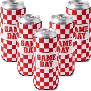 image:imageSlim Can Cooler  5 Pk  Game Day WhiteGreen5 Pk  Game Day WhiteRed