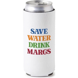 image:imageSlim Can Cooler  5 Pk  Game Day WhiteGreenSave Water Drink Margs  White