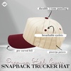 image:imageFunky Junque Trucker Snapback HatPinstripe  BurgundyBeige