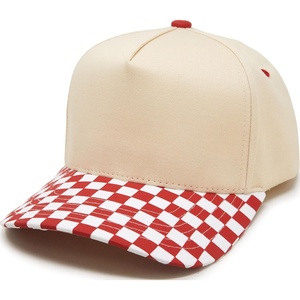 image:imageFunky Junque Trucker Snapback HatChecker Print  RedBeige