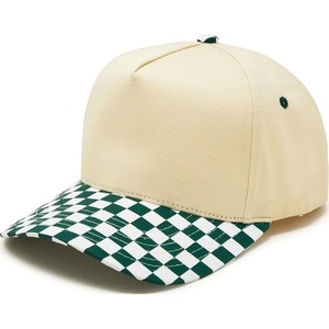 image:imageFunky Junque Trucker Snapback HatGreen CheckerBeige