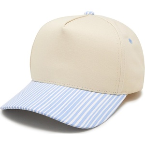 image:imageFunky Junque Trucker Snapback HatStripes  Light BlueBeige