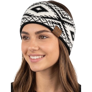 image:imageFunky Junque Aprs Ski Ear Warmer Headband  Cozy Winter Knit Headwrap for Women Running Skiing ColdWeather Head Wrap  Southwest Pattern  IvoryAztec Pattern  Black