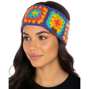 image:imageFunky Junque Exclusives Womens Headwrap and Ear Warmer  Taupe  CrochetMultiColor Crochet  Purple