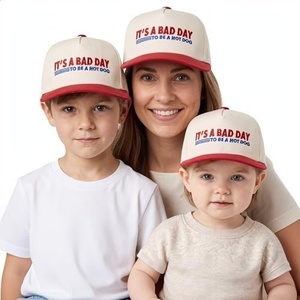 image:imageFunky Junque Adult Toddler amp Kid Vintage TwoTone Embroidered Trucker Hat 3 Pack Bundle  Its a Bad Day to be a Hot Dog  RedBeige