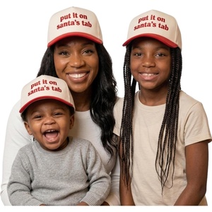 image:imageFunky Junque Adult Toddler amp Kid Vintage TwoTone Embroidered Trucker Hat 3 Pack Bundle  Put It On Santas Tab  RedBeige