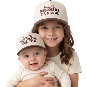 image:imageFunky Junque Infant amp Kid Vintage TwoTone Embroidered Trucker Hat 2 Pack Bundle  Excuse me You Look Like You Love Me BrownBeige