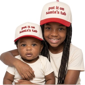 image:imageFunky Junque Infant amp Kid Vintage TwoTone Embroidered Trucker Hat 2 Pack Bundle  Put It On Santas Tab  RedBeige