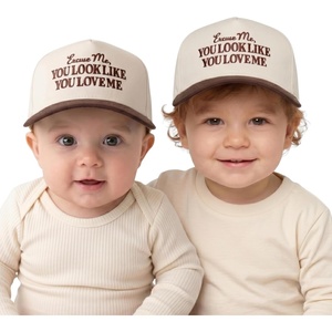 image:imageFunky Junque Infant amp Toddler Vintage TwoTone Embroidered Trucker Hat 2 Pack Bundle Excuse me You Look Like You Love Me BrownBeige