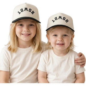 image:imageFunky Junque Toddler amp Kid Vintage TwoTone Embroidered Trucker Hat 2 Pack Bundle  Howdy Upside Down  BlackBeige