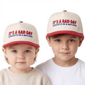 image:imageFunky Junque Toddler amp Kid Vintage TwoTone Embroidered Trucker Hat 2 Pack Bundle  Its A Bad Day to Be A Hot Dog  RedBeige