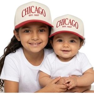 image:imageFunky Junque Infant amp Kid Vintage TwoTone Embroidered Trucker Hat 2 Pack Bundle  Chicago  RedBeige