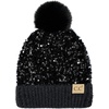 image:imageFunky Junque Matching 2 Pack InfantToddler Pom Sequin Beanie  Black