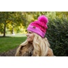 image:imageFunky Junque Matching 2 Pack Matching Sequin Pom Beanie  AdultInfant  Hot Pink