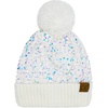 image:imageFunky Junque Matching 2 Pack Matching Sequin Pom Beanie  AdultInfant  White