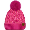 image:imageFunky Junque Matching 2 Pack Sequin Beanie wFaux Fur Pom  AdultToddler  Hot Pink