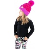 image:imageFunky Junque Matching 2 Pack Sequin Beanie wFaux Fur Pom  AdultToddler  Hot Pink