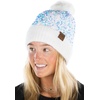 image:imageFunky Junque Matching 2 Pack Sequin Beanie wFaux Fur Pom  AdultToddler  White