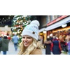 image:imageFunky Junque Matching 2 Pack Sequin Beanie wFaux Fur Pom  AdultToddler  White