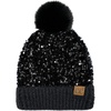 image:imageFunky Junque Matching 3 Pack Mommy amp Me Matching Sequin Beanie  AdultToddlerInfant  Black