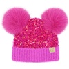image:imageFunky Junque Matching 3 Pack Mommy amp Me Matching Sequin Beanie  AdultToddlerInfant  Hot Pink