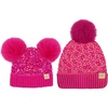 image:imageFunky Junque Matching 2 Pack InfantToddler Pom Sequin Beanie  Hot Pink